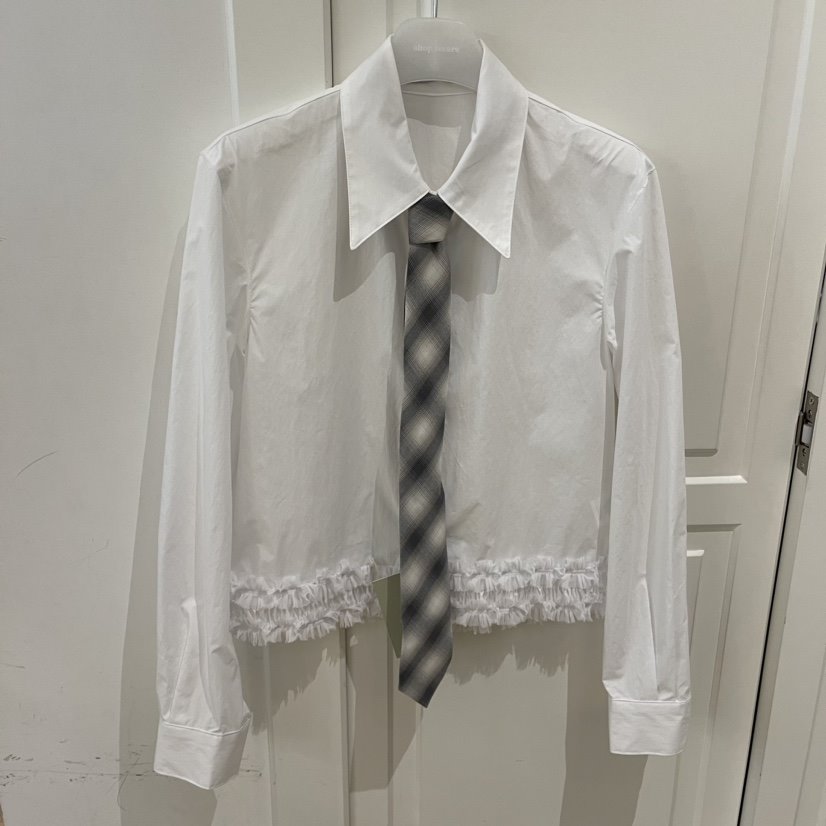 WE ARE/WELOVER直郵韓國代購女裝新款休閑襯衫蕾絲衫含領帶SHOP_WE ARE襯衫/蕾絲衫