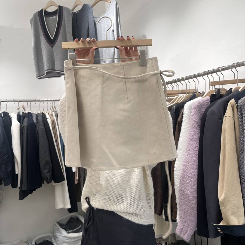 MUNSELL直郵韓國代購女裝新品真品時尚人氣職業熱賣短裙絨面革MUNSELL短裙
