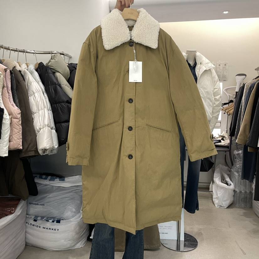 Philo直郵韓國代購女裝新款休閑時尚長款棉服可拆卸填充絨鴨PHILO長款棉服