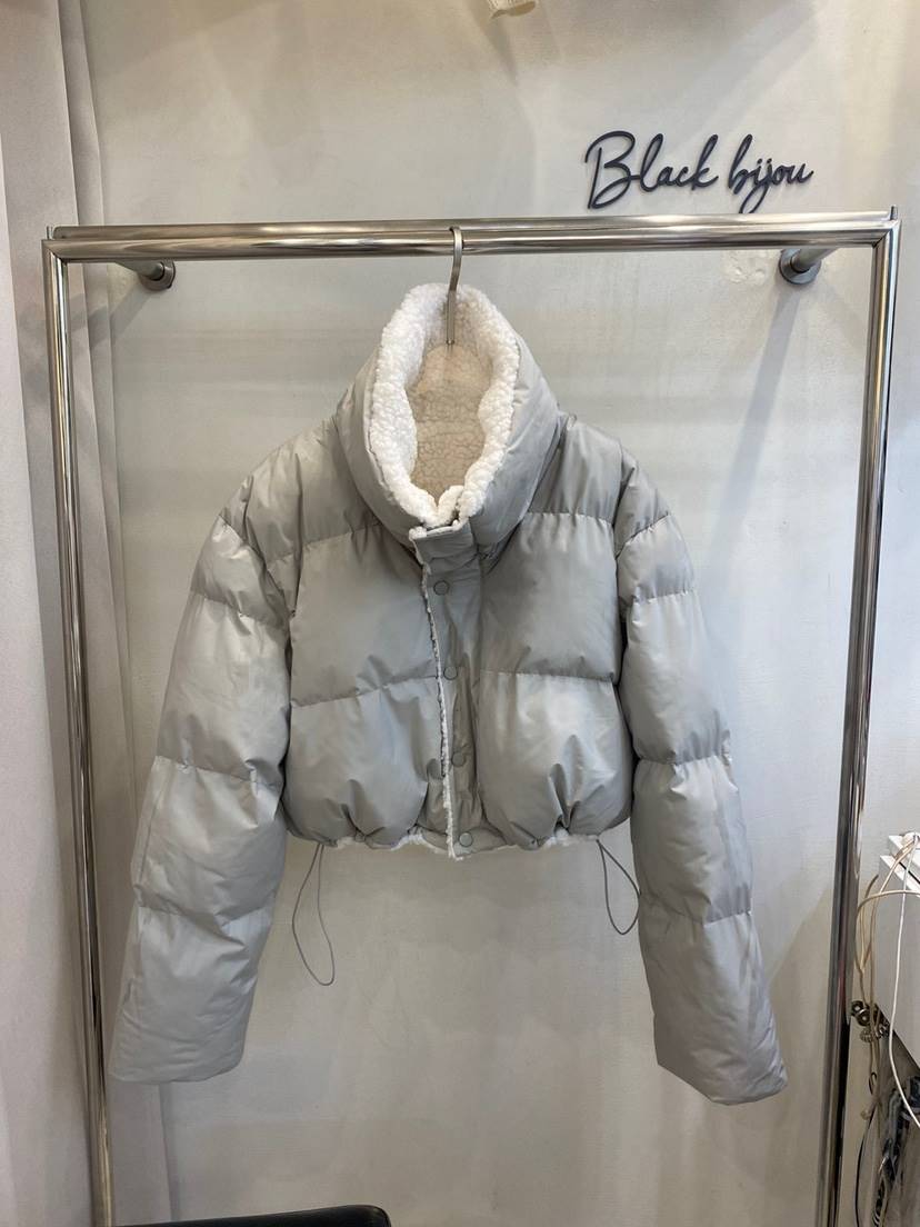 BLACK BIJOU韓國直郵女裝新款休閑時尚職業真品短款棉服雙面BLACK BIJOU短款棉服
