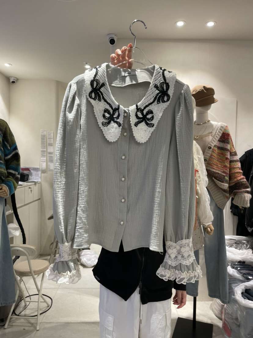FARBE韓國直郵東大門代購女裝新款休閑時尚職業真品襯衫蕾絲衫PLATFORM襯衫/蕾絲衫
