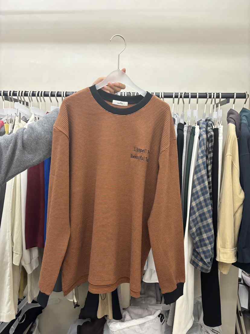 Waller直郵韓國代購女裝新品真品時尚休閑推薦人氣24秋冬長袖T恤NOTHING長袖T恤