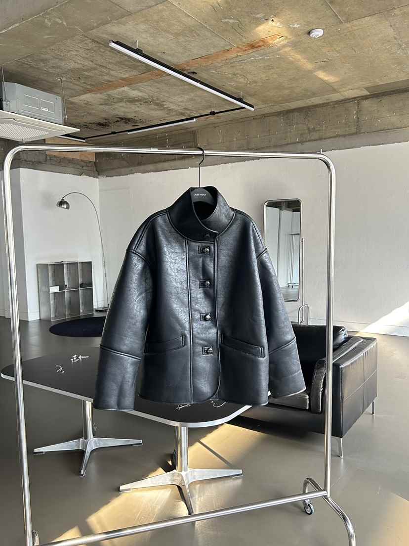 NAME VALUE直郵韓國代購女裝新款24秋冬真品時尚推薦皮衣OVER NEAP皮衣