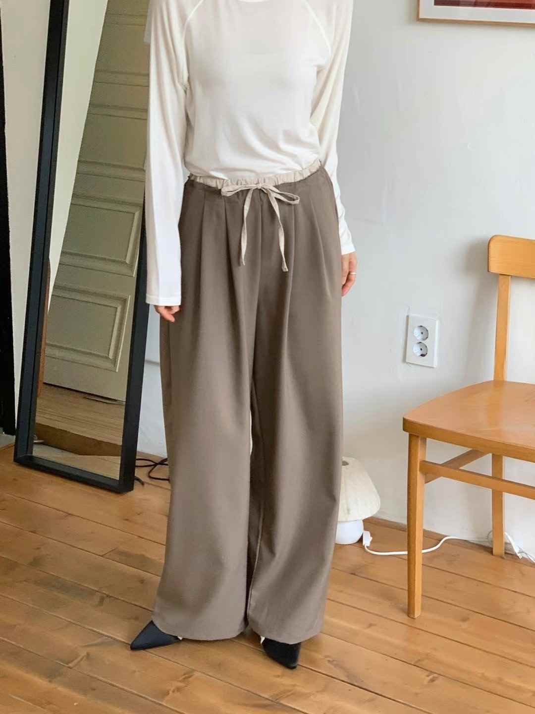 T.BLOSSOM韓國直郵女裝新品人氣時尚24秋冬休閑休閑褲腰帶T.BLOSSOM休閑褲
