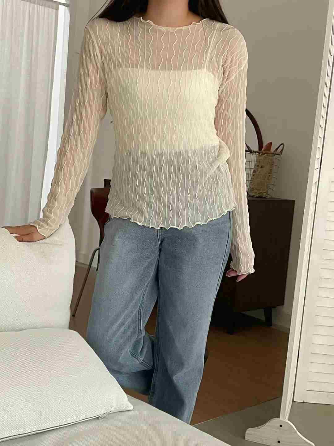 T.BLOSSOM韓國直郵東大門實拍女裝新款推薦休閑襯衫蕾絲衫T.BLOSSOM襯衫/蕾絲衫