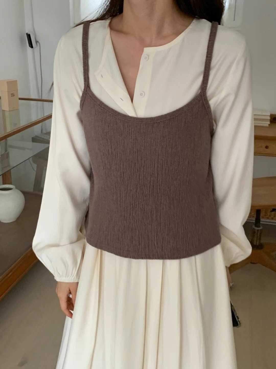 T.BLOSSOM直郵韓國代購女裝新款真品24秋冬吊帶背心不含內搭T.BLOSSOM吊帶/背心