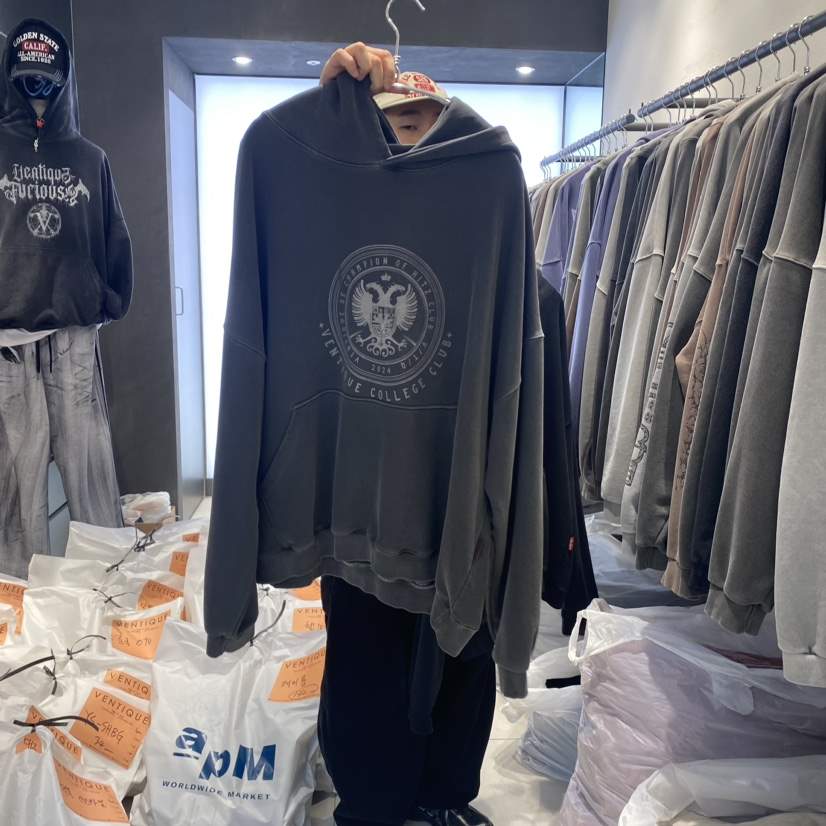 VENTIQUE韓國直郵女裝新品職業推薦真品時尚休閑24秋冬衛衣連帽VENTIQUE-男裝衛衣