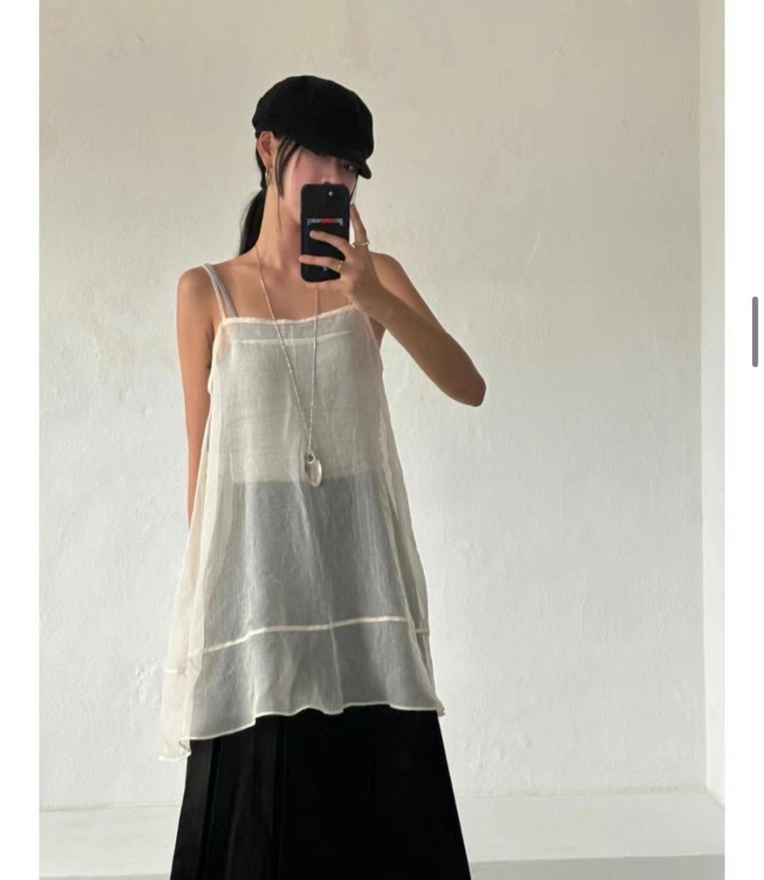 FLAT直郵韓國代購女裝新品24秋冬職業人氣熱賣真品吊帶背心DE MATE吊帶/背心