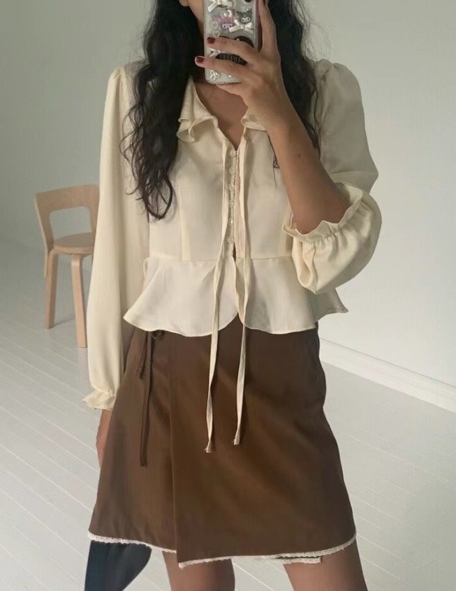 FORME韓國直郵東大門實拍女裝新品職業時尚熱賣人氣襯衫蕾絲衫FORME襯衫/蕾絲衫