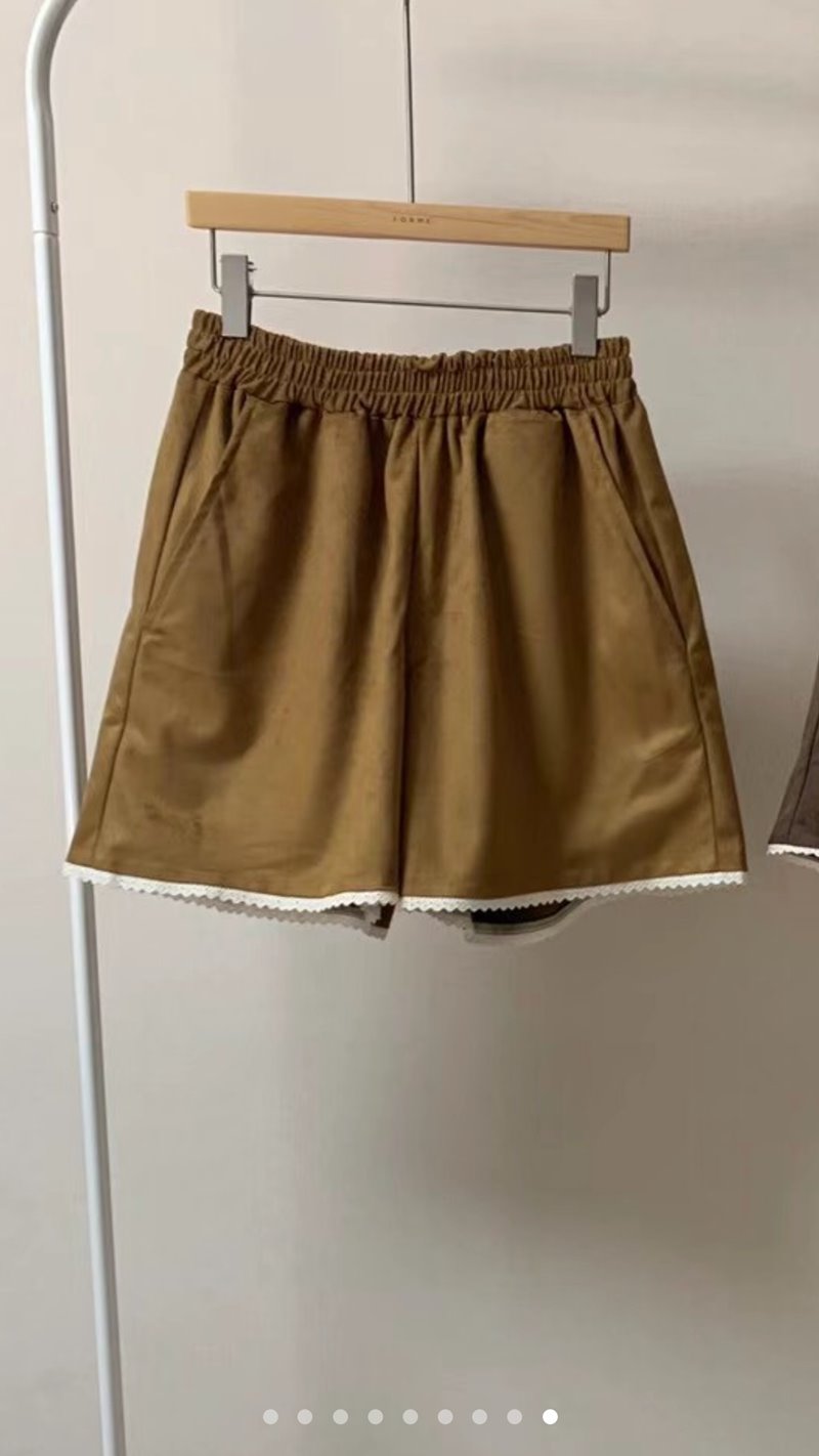 FORME直郵韓國代購女裝新款時尚人氣真品推薦24秋冬短褲絨面革FORME短褲