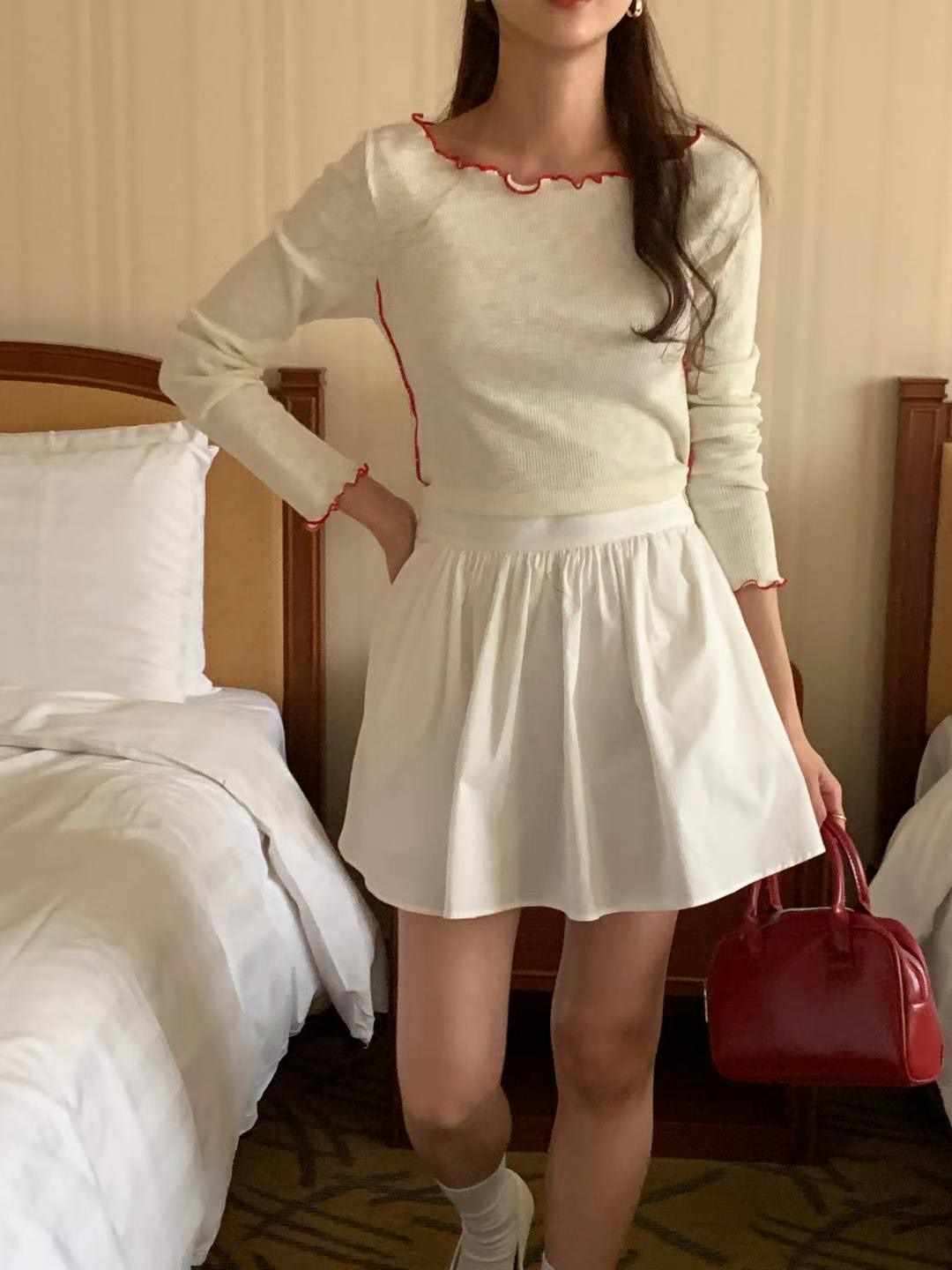 BABY SALON韓國直郵女士新品24秋夏推薦休閑職業長袖T恤BABY SALON長袖T恤