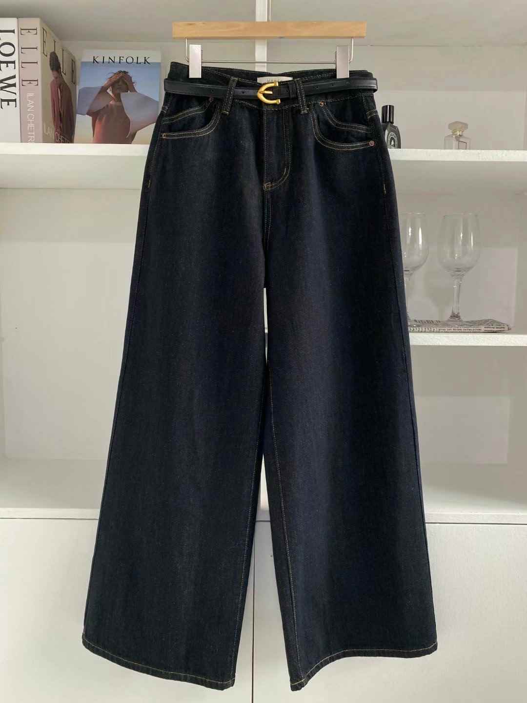MARFA-T東大門直郵女士新品時尚24秋夏推薦牛仔褲含腰帶MARFA-T牛仔褲