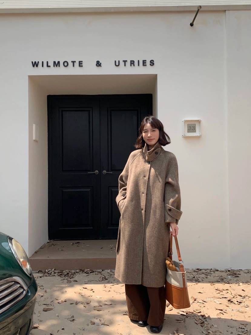 BANI BLUBH直郵韓國代購女裝新款24秋冬推薦職業中長款大衣BANI BLUSH中長款大衣