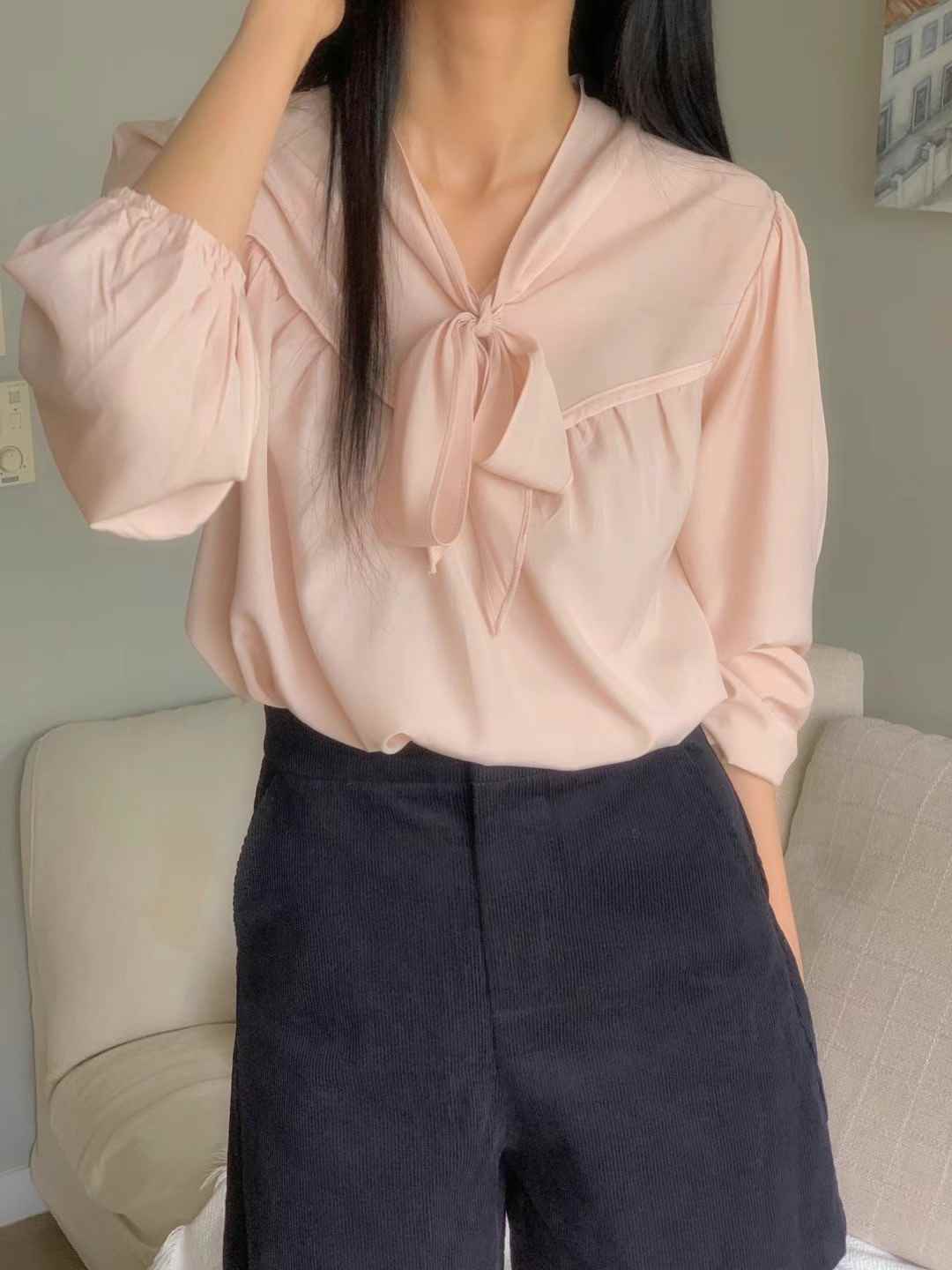LOVEMEMORE直郵韓國代購女裝新品職業熱賣24秋冬襯衫蕾絲衫LOVEMEMORE襯衫/蕾絲衫
