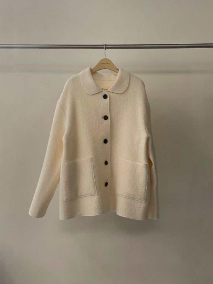 LA MUETTE/JAMIESTONE直郵韓國代購女裝新款推薦短款大衣羊駝毛FLAT GARDEN/LA MUETTE/JAMIESTONE短款大衣