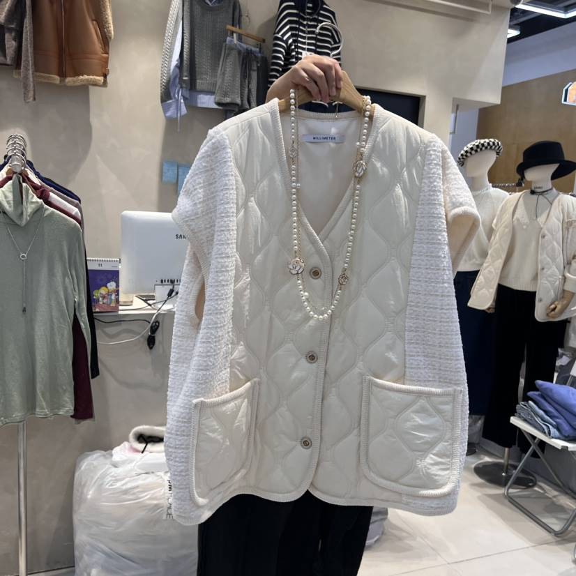 MILLIMETER韓國直郵女裝新品真品熱賣時尚人氣職業馬甲粗花呢MILLIMETER馬甲