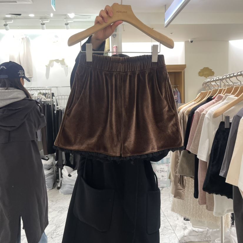 ADELINE韓國直郵東大門實拍女裝新款真品推薦24秋冬短褲絨ADELINE短褲