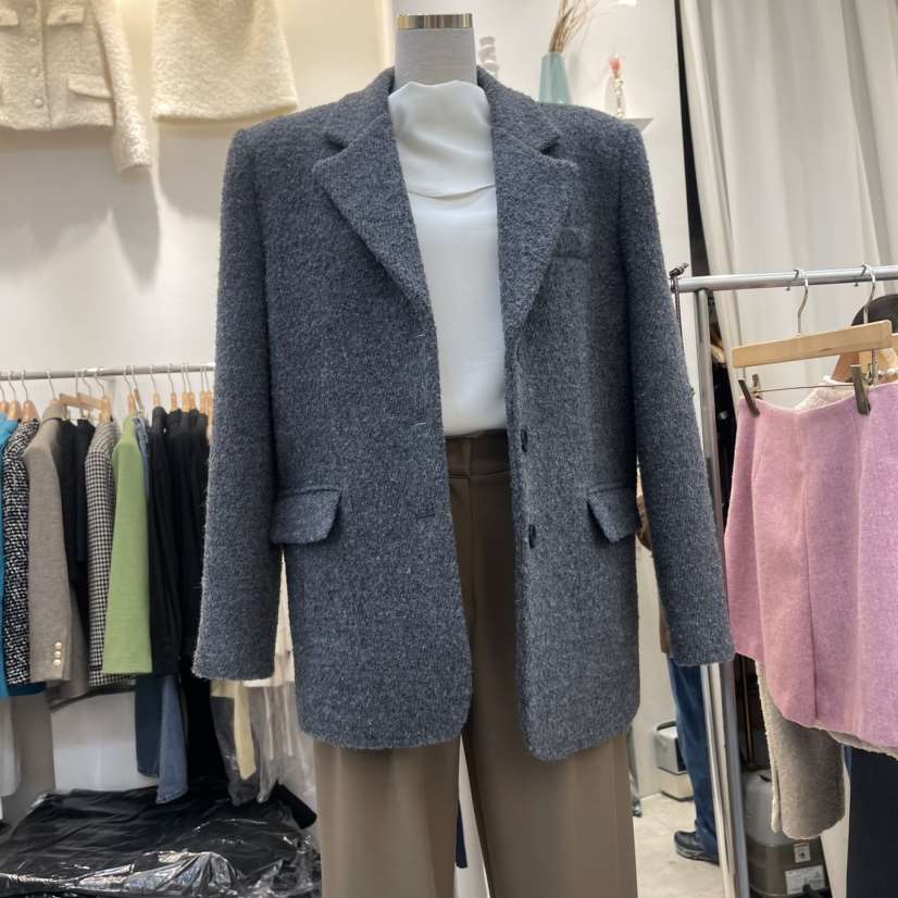 DUPLO韓國直郵東大門實拍女裝新品24秋冬時尚職業夾克羊毛DUPLO夾克
