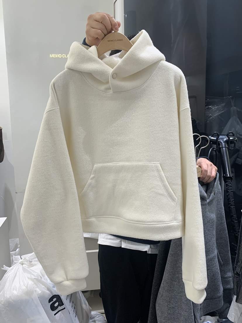MEMO CLASSIC韓國直郵女裝新品真品24秋冬衛衣羊駝毛兜帽MEMO CLASSIC衛衣