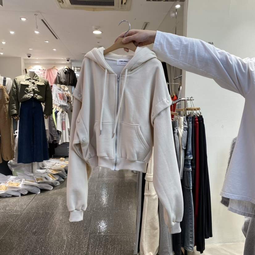 CELI_NA韓國直郵東大門實拍女裝新款推薦時尚衛衣可拆卸加絨CELI_NA衛衣