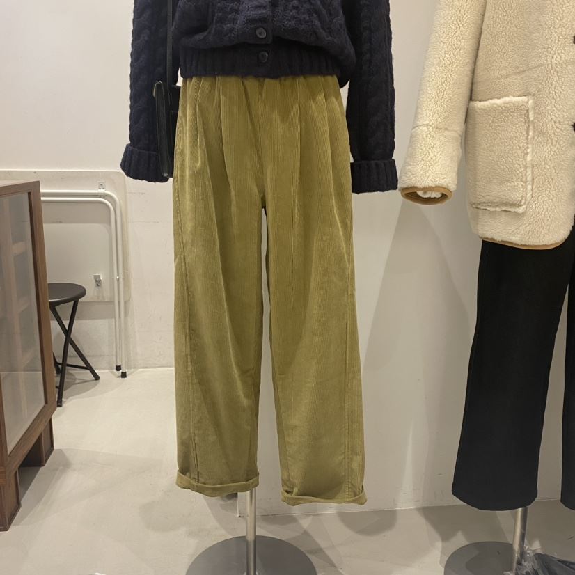 IRVINE直郵韓國代購女裝新品24秋冬休閑職業休閑褲燈心絨IRVINE休閑褲