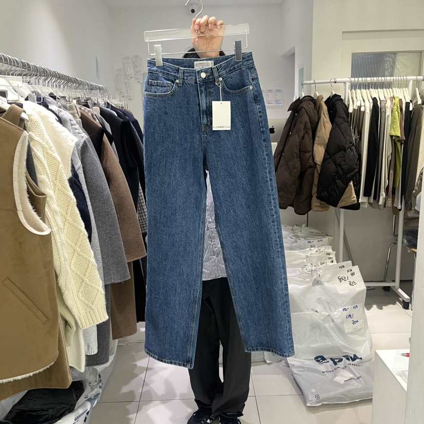 GABRIELLE韓國直郵東大門代購女裝新品推薦24秋冬牛仔褲加絨拉絨GABRIELLE牛仔褲