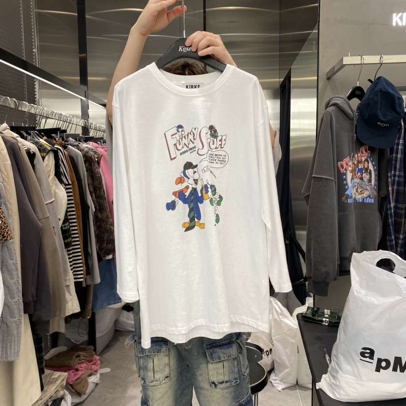 KirKe韓國直郵東大門實拍女裝新品真品熱賣時尚休閑長袖T恤KIRKE長袖T恤