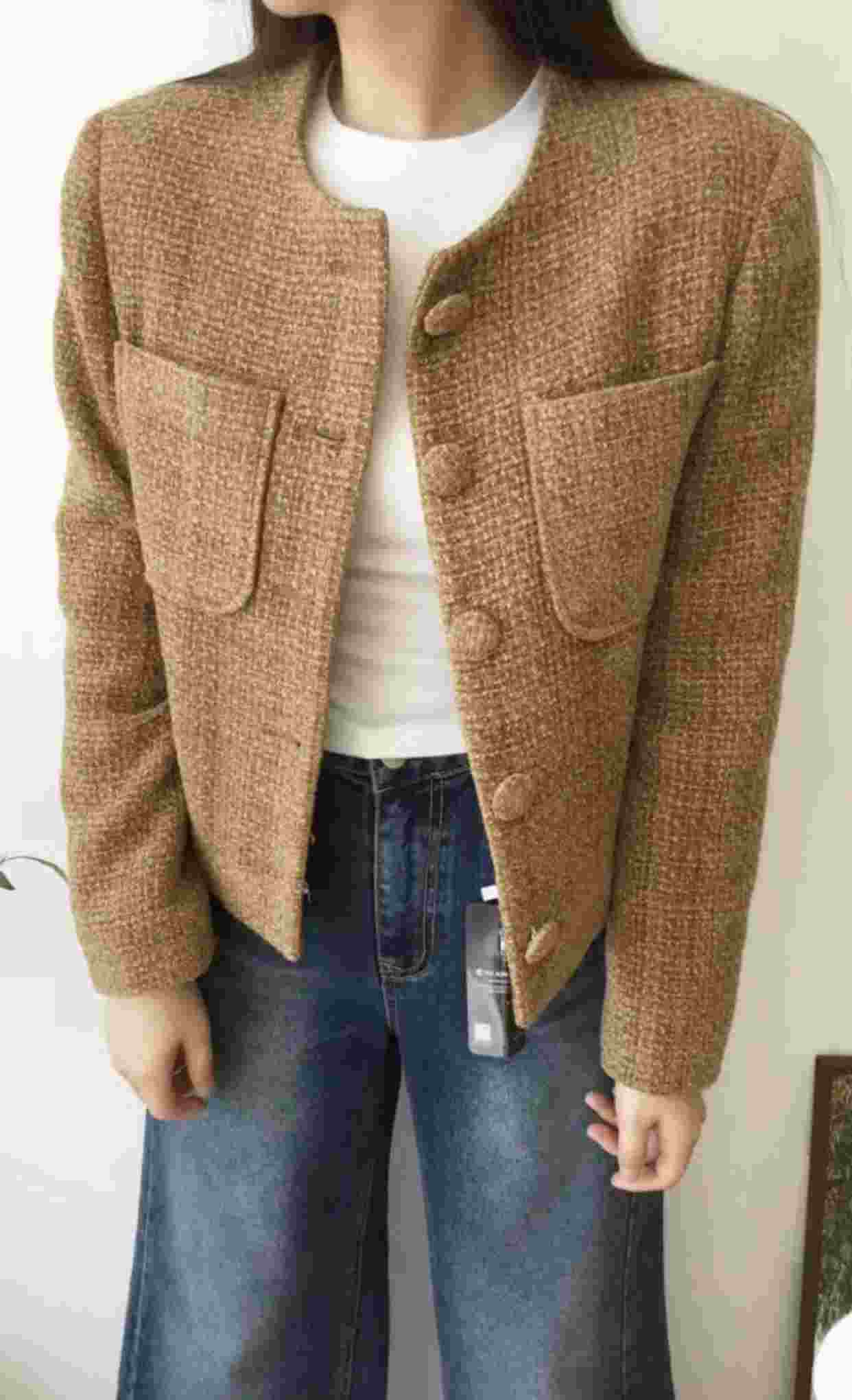 STYLE LOUNGE韓國直郵東大門實拍女裝新品24秋冬夾克花呢STYLE LOUNGE夾克