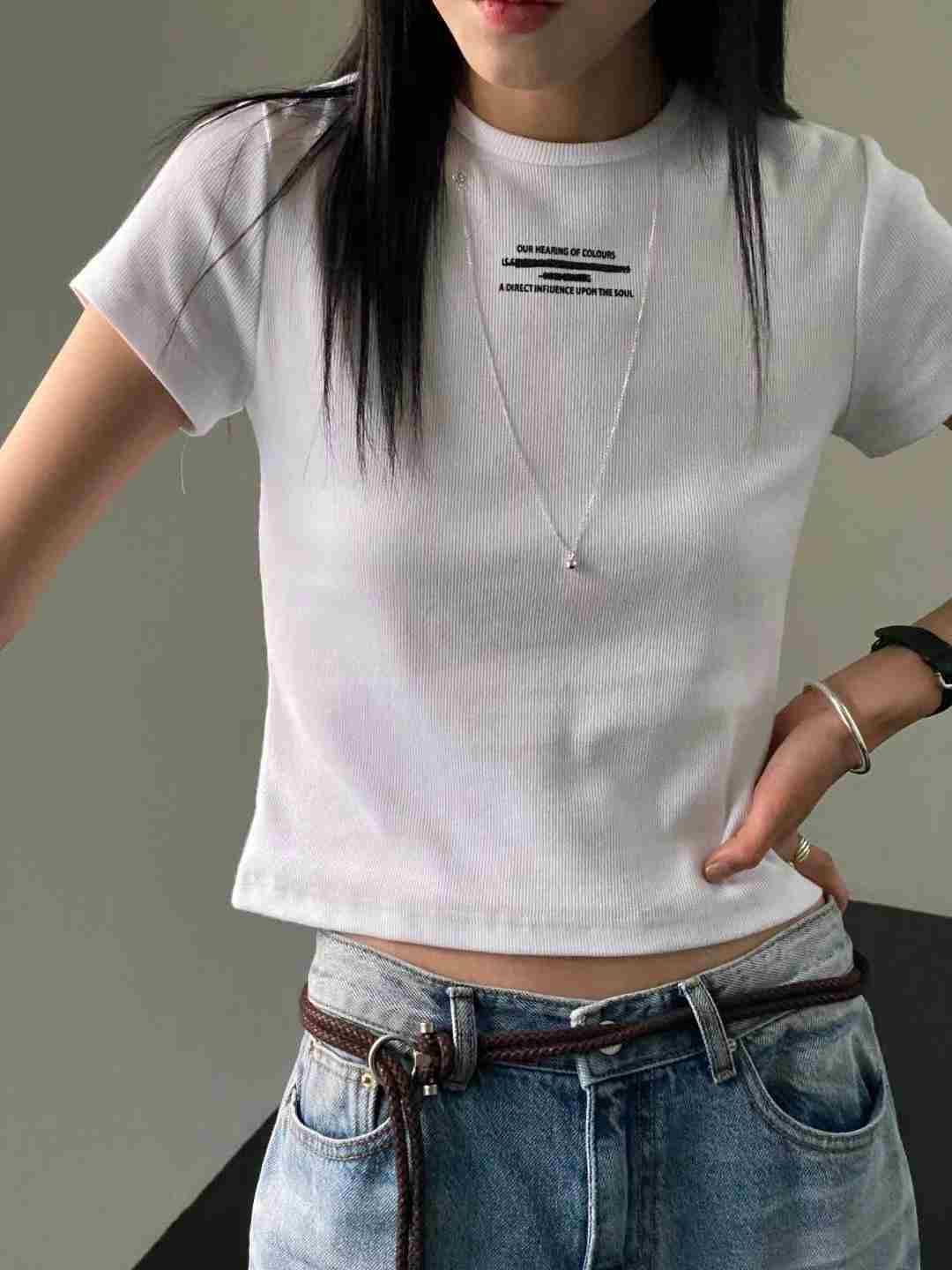 NEAR LEAP韓國直郵東大門代購女裝新款時尚職業熱賣T恤羅紋OAOT恤