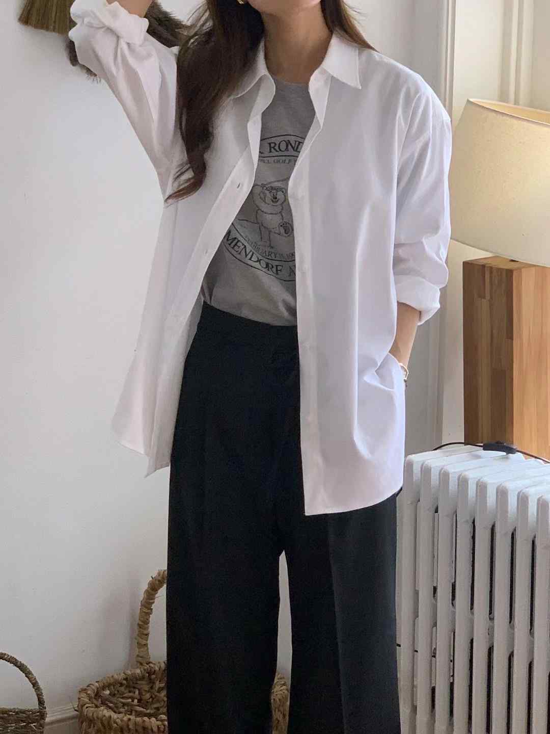 VINE韓國直郵東大門代購女裝新品真品職業24秋冬襯衫蕾絲衫VINE襯衫/蕾絲衫