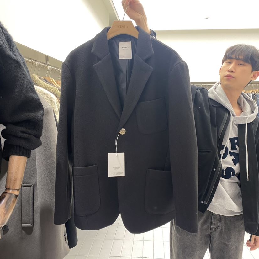 MENTO-男裝韓國直郵女裝新款24秋冬時尚熱賣推薦短款大衣MENTO短款大衣