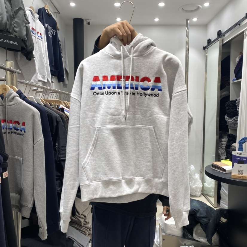 FINE韓國直郵東大門實拍女裝新品真品人氣職業衛衣刺繡拉絨FINE-男裝衛衣
