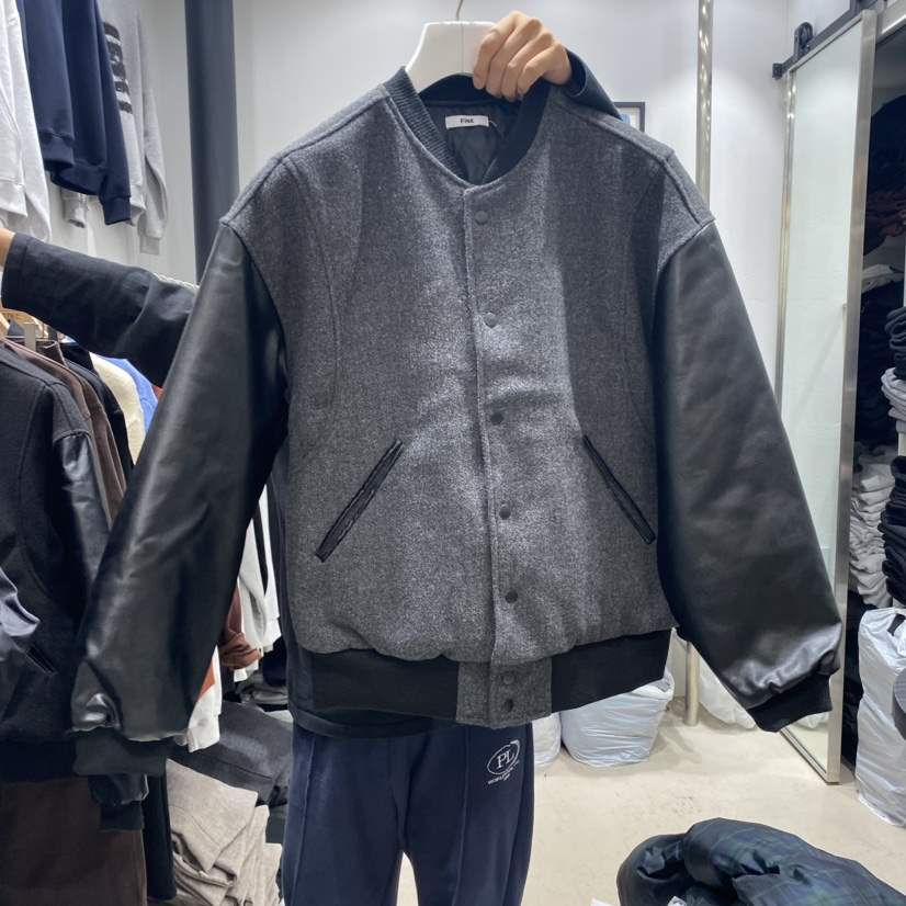 FINE韓國直郵東大門實拍女裝新品人氣時尚24秋冬夾克羊毛FINE-男裝夾克
