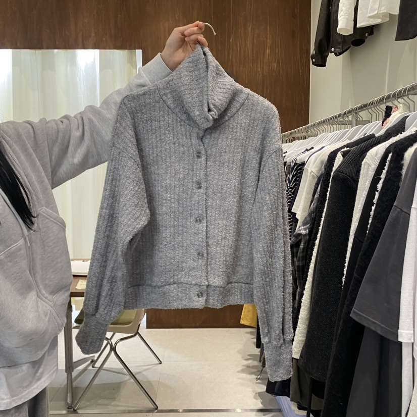 BUCKLE直郵韓國代購女裝新品熱賣休閑真品針織衫羊毛高領開衫BUCKLE針織衫