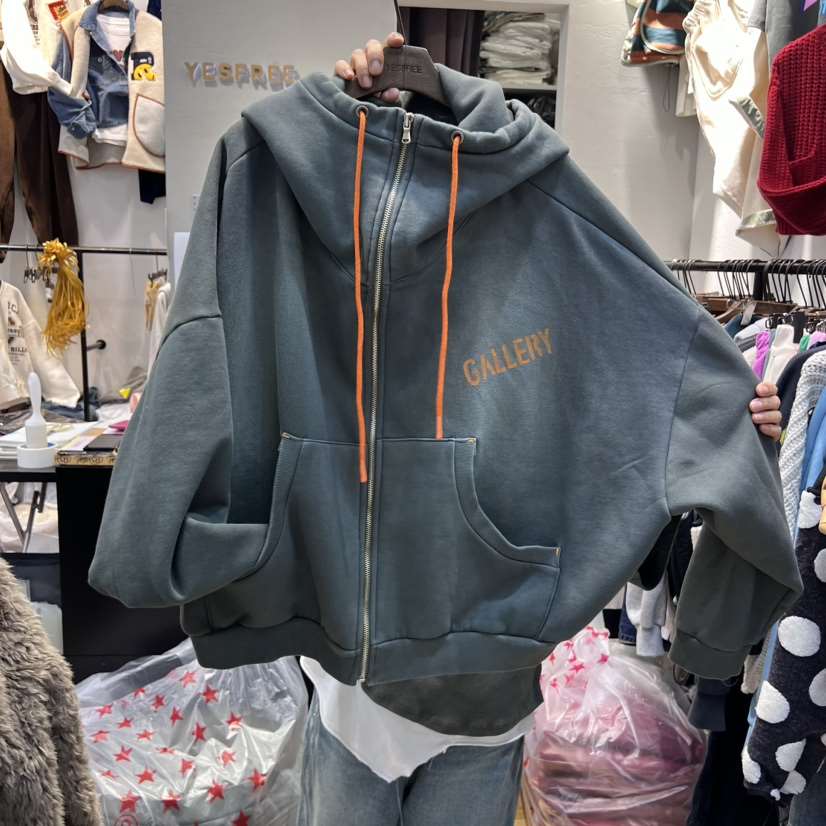 YESFREE韓國直郵女士新品24秋夏時尚真品夾克拉鏈加絨兜帽YESFREE夾克