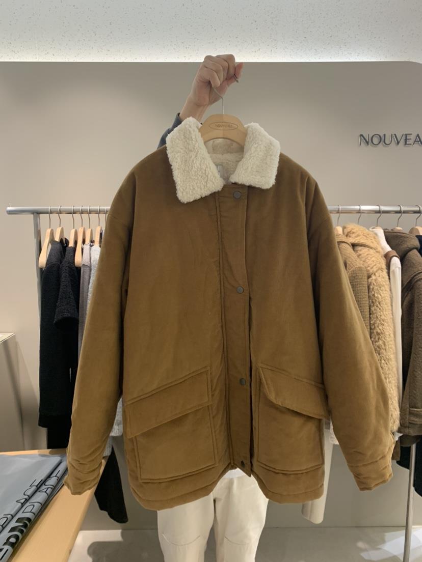 NOUVEAU韓國代購女裝新品人氣24秋夏時尚熱賣推薦夾克羊毛NOUVEAU夾克