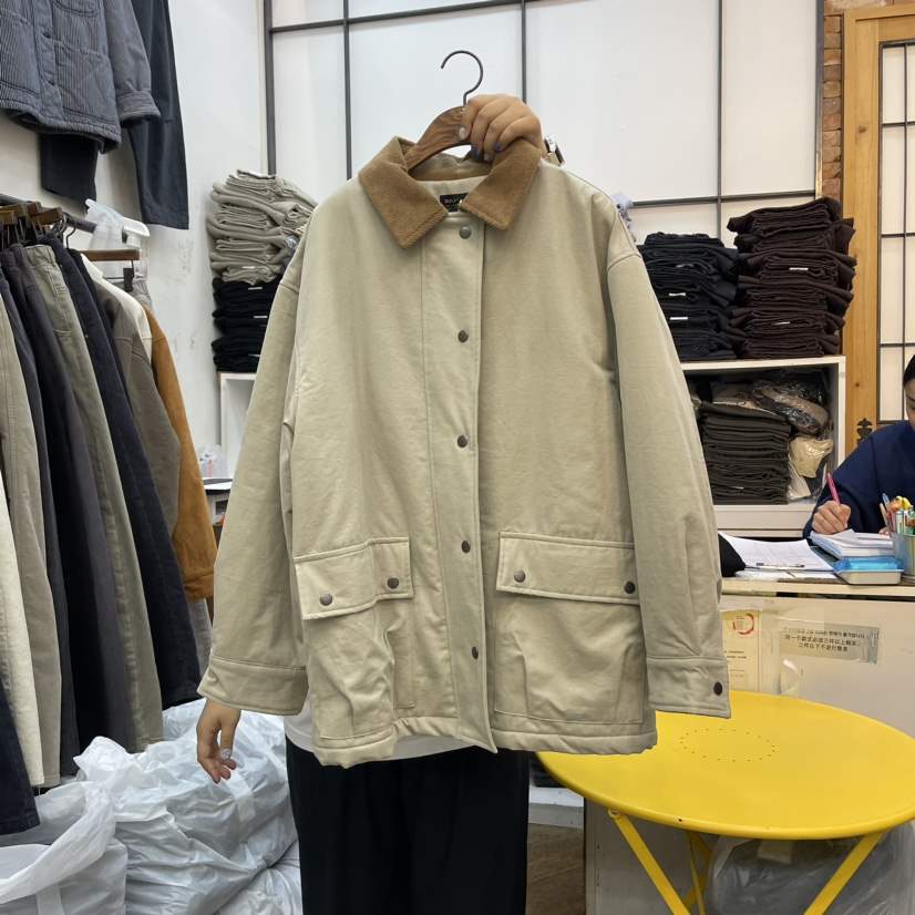 DELI JENNY東大門實拍女裝新品24秋夏真品人氣休閑長款棉服THERE長款棉服