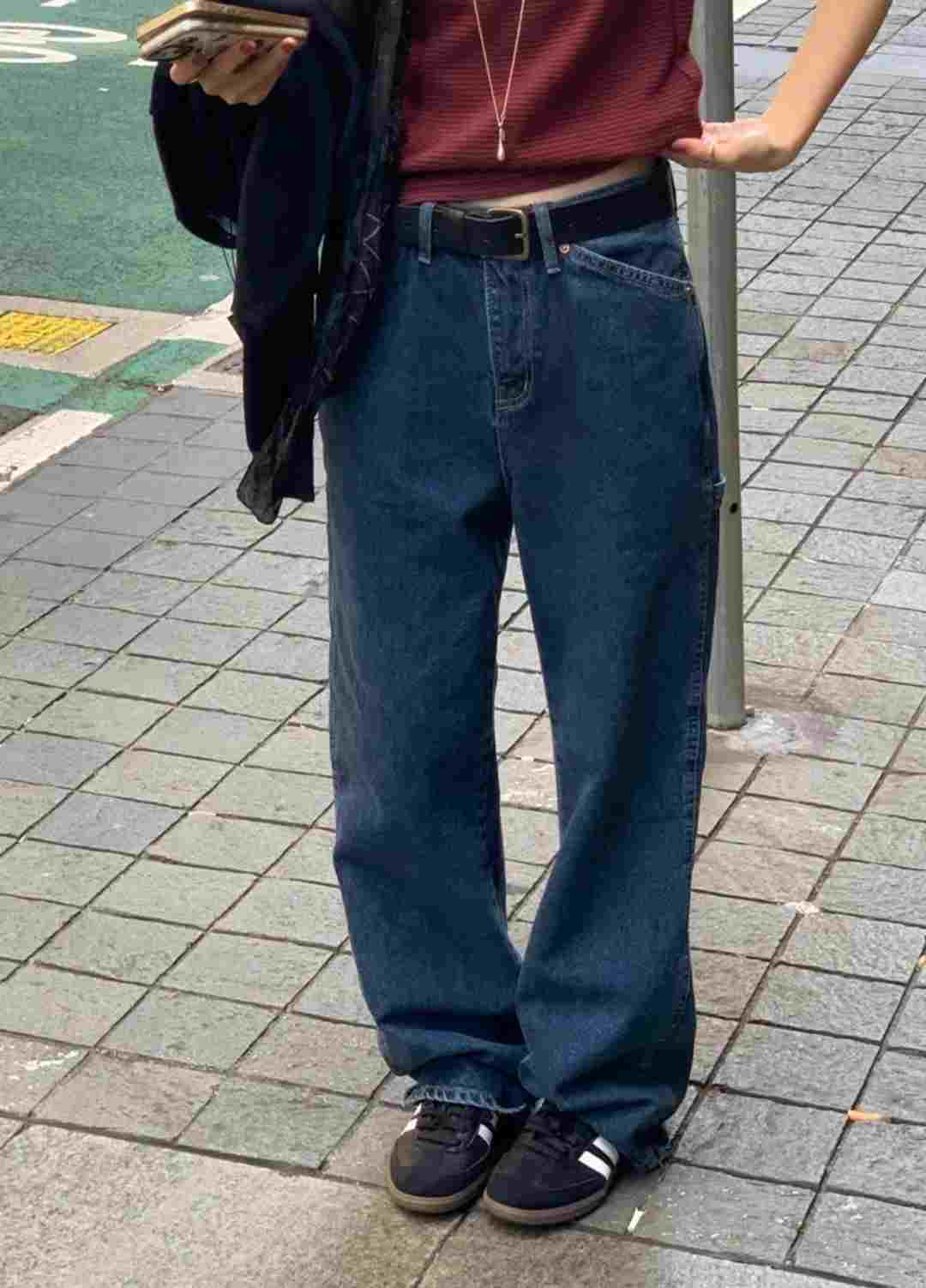 PI2直郵韓國代購女裝新品人氣真品推薦時尚24秋冬牛仔褲Pi2牛仔褲