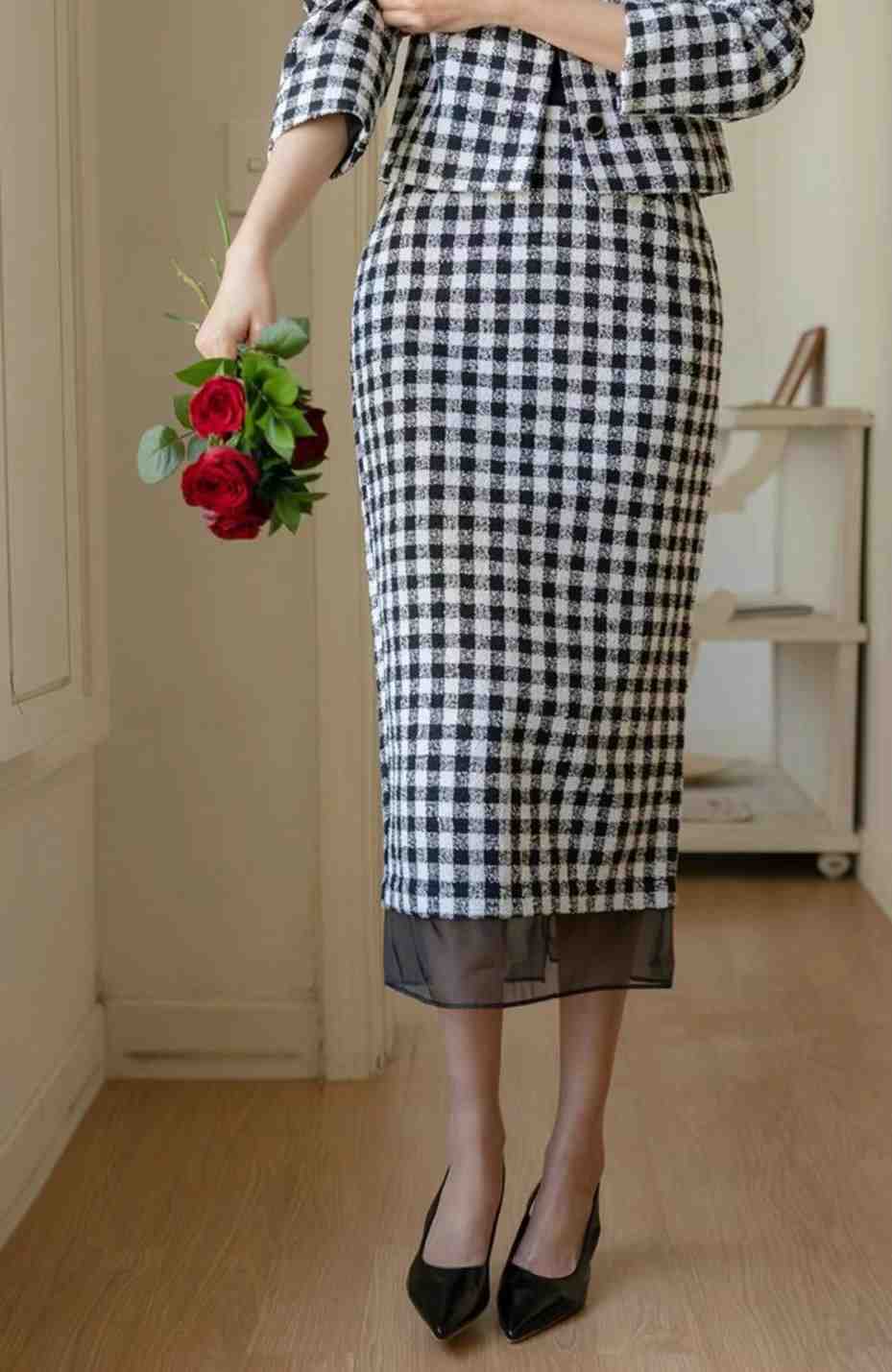 TERAIS直郵韓國代購女裝新品職業休閑真品半身裙中短裙花呢TERAIS半身裙/中短裙