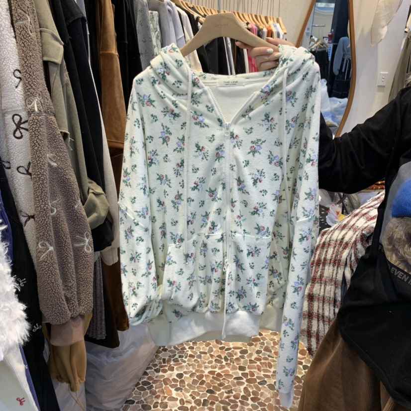THE LINE-暫停直郵韓國代購女裝新品24秋冬休閑衛衣拉鏈THE LINE-q衛衣