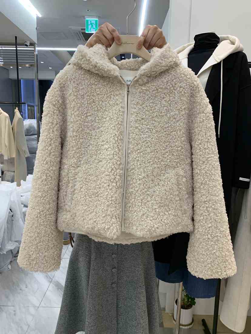 Fillmor韓國直郵東大門代購女裝新品24秋冬夾克抓絨拉鏈連帽FILLMOR夾克