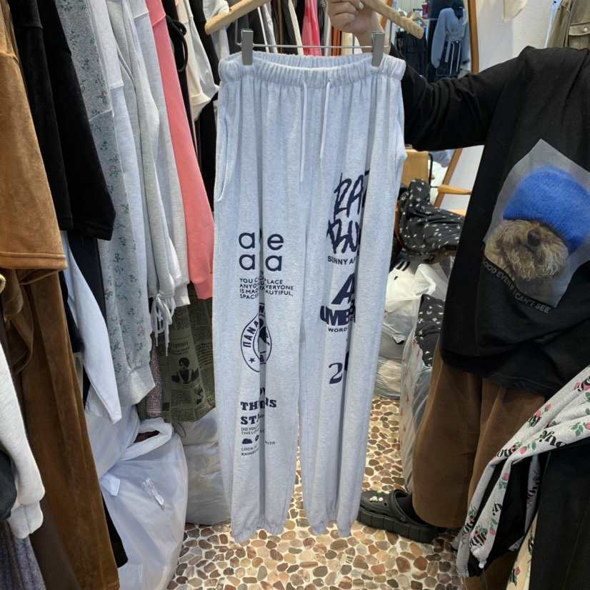 THE LINE-暫停韓國直郵東大門實拍女裝新品真品休閑褲毛圈布THE LINE-q休閑褲