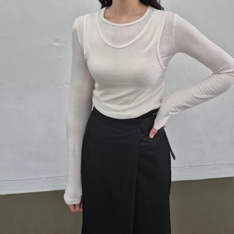 GOBSLMURI直郵韓國代購女裝新品時尚真品熱賣休閑推薦長袖T恤GOBSLMURI-2件起長袖T恤