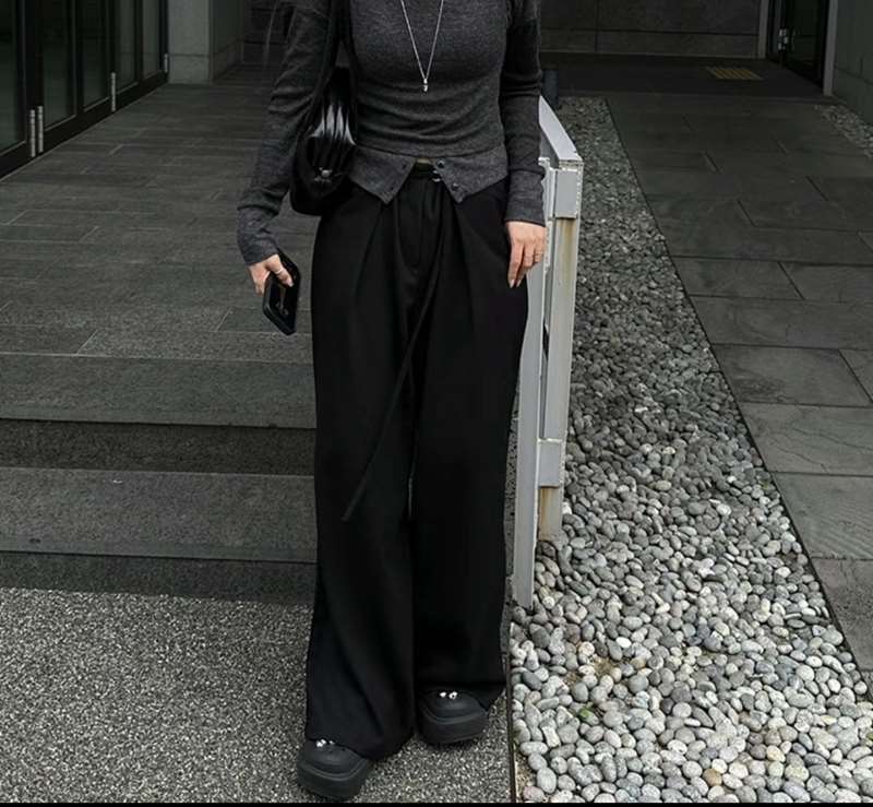 BIRTHDAY-OT韓國直郵東大門代購女裝新品推薦時尚休閑褲腰帶BIRTHDAY-OT休閑褲