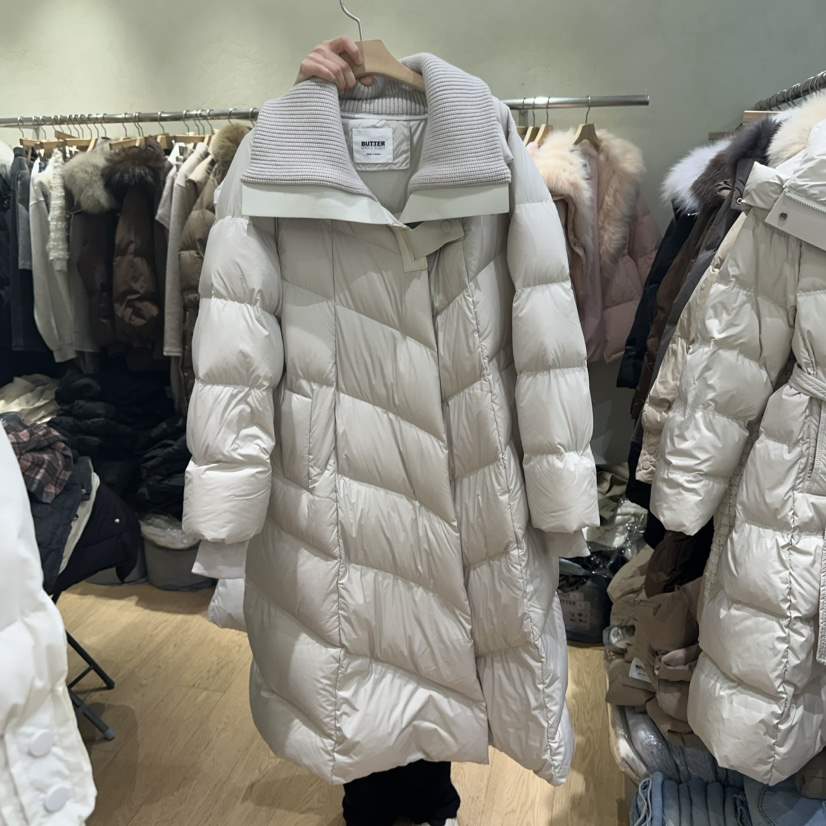 Butter-P韓國直郵女裝新品推薦職業時尚休閑真品長款羽絨服絨BUTTER-P長款羽絨服