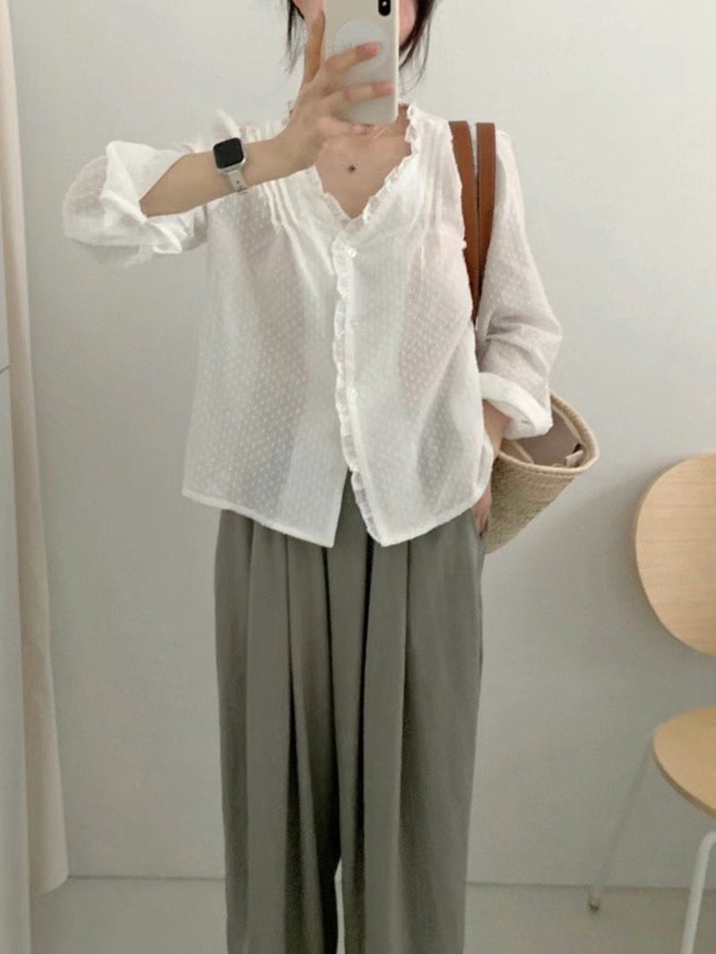 MARID韓國直郵女裝新品休閑真品24秋冬推薦職業襯衫蕾絲衫WITHMOON襯衫/蕾絲衫