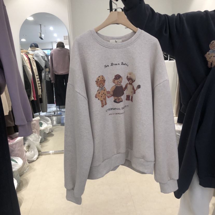 FAR韓國直郵女裝新品24秋冬時尚熱賣推薦人氣衛衣加絨羊絨X-MOOD衛衣
