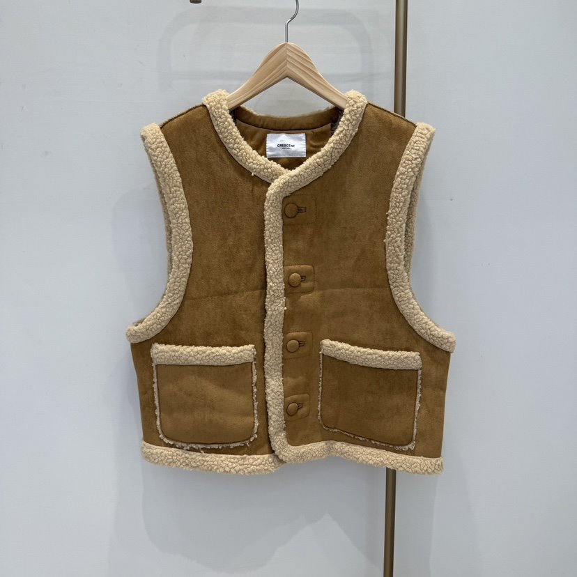 空韓國直郵女裝新款休閑職業24秋冬人氣推薦熱賣馬甲麂皮CRESCENT-男裝馬甲