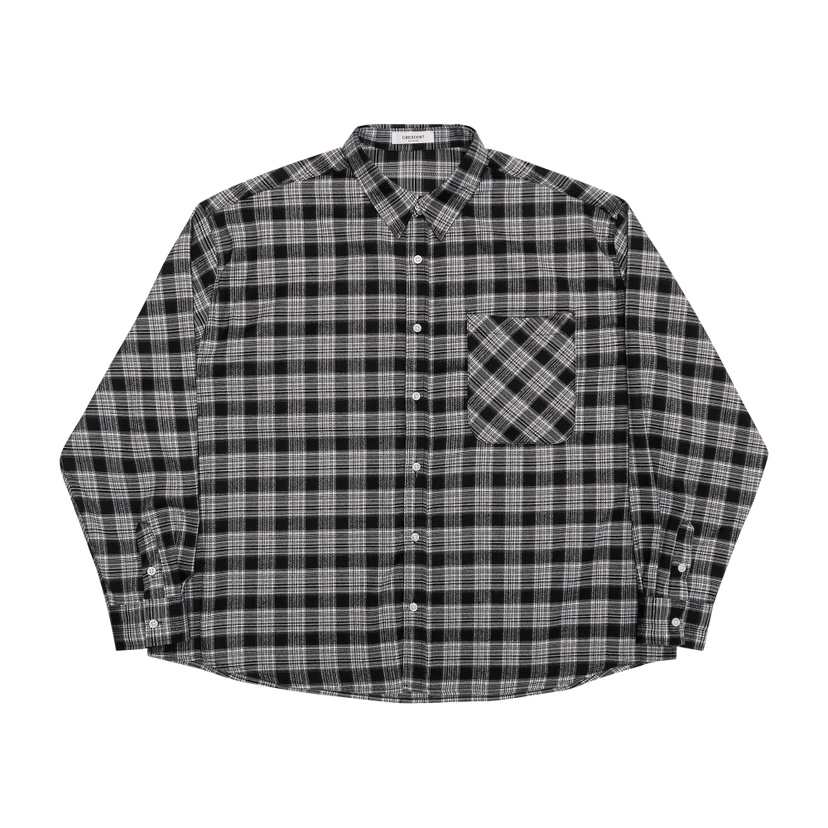 空韓國直郵東大門代購女裝新品熱賣休閑24秋冬襯衫蕾絲衫格紋CRESCENT-男裝襯衫/蕾絲衫