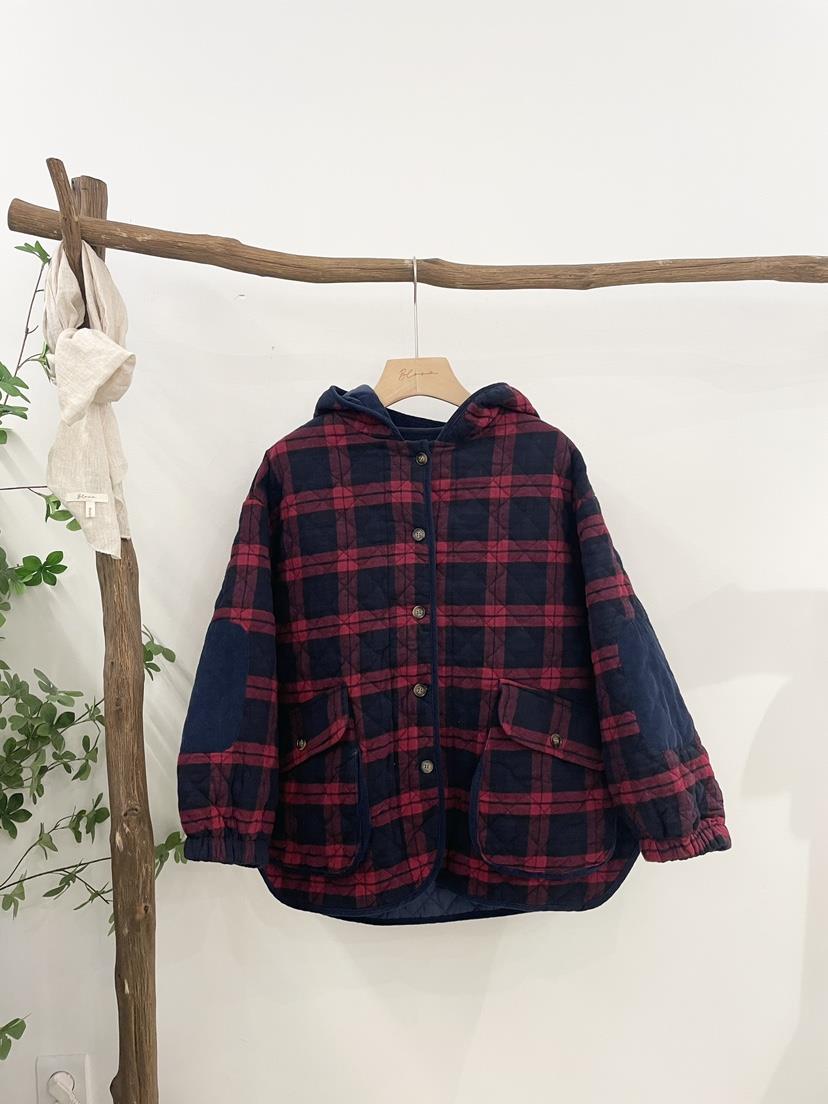 BLOOM東大門直郵女裝新品人氣職業時尚24秋夏夾克格紋連帽BLOOM-S夾克